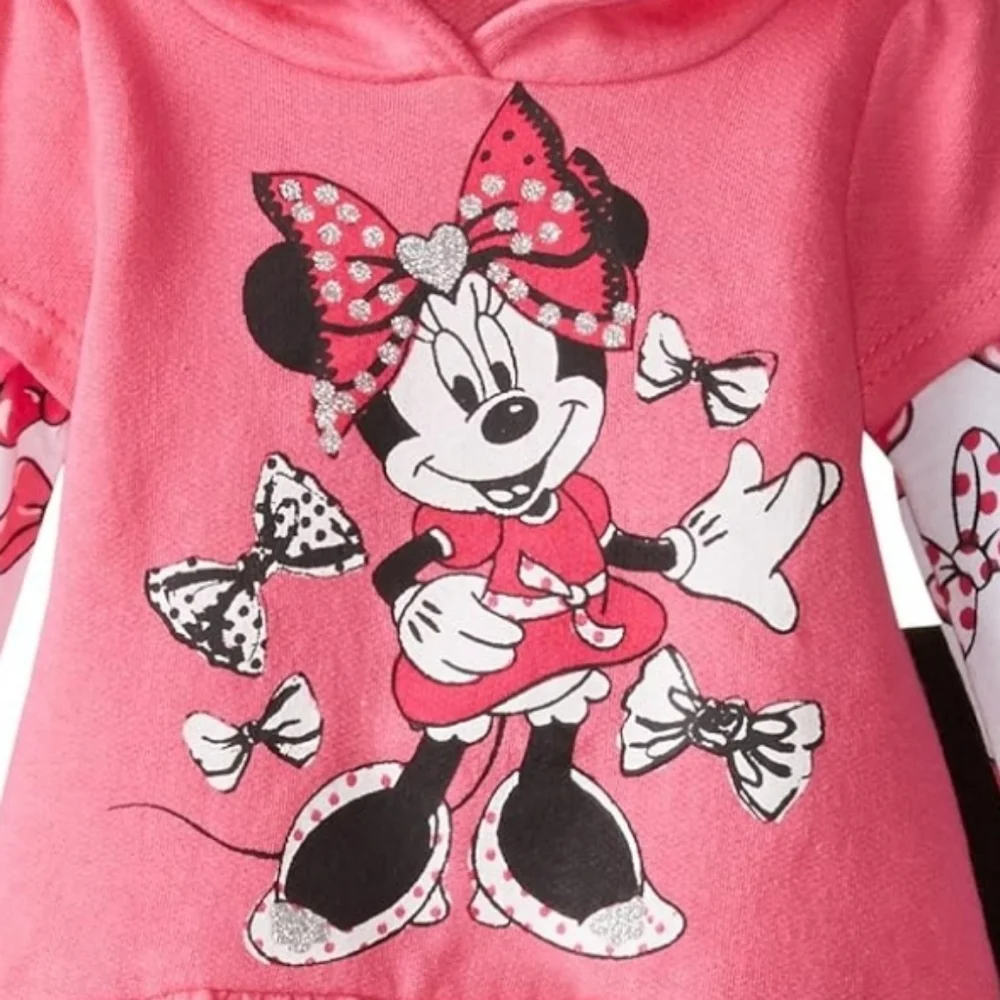 Disney | Baby Girls' Minnie Mouse 3-Pack Romper Set + 2-Piece Outfit Bundle